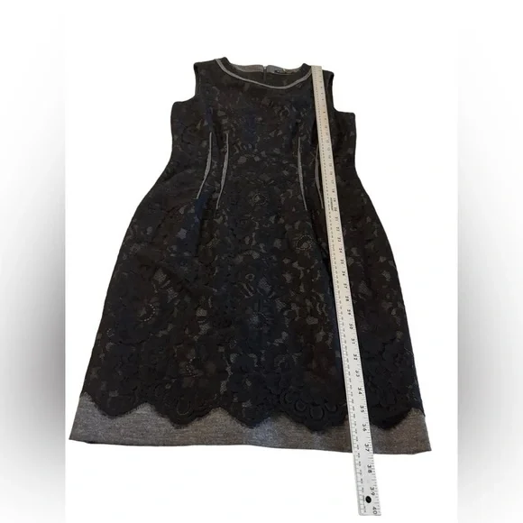 Elie Tahari Black Lace Dress Size 10 - Picture 7 of 9